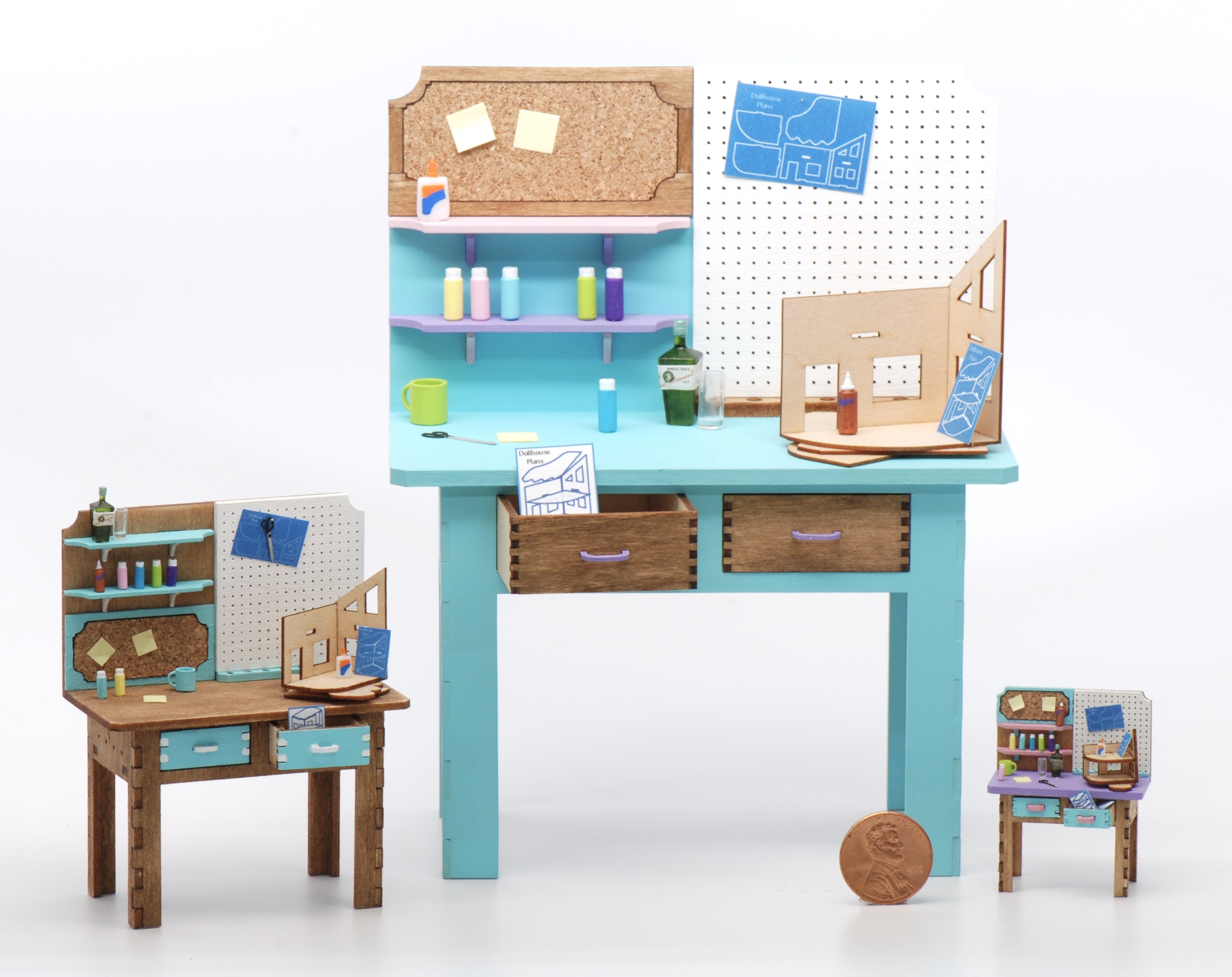 Craft Bench Accessories kit in 3 Scales! NEW Stewart Dollhouse